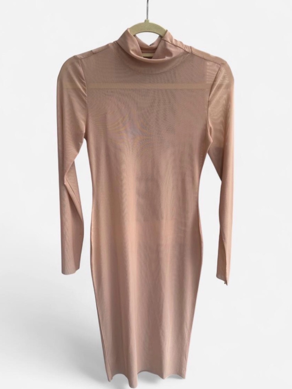 AFRM Shailene Mesh Long Sleeve Turtleneck Midi Dress